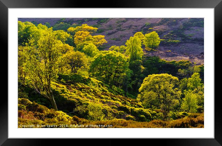 Looking down at Black Clough Framed Mounted Print by Jon Sparks