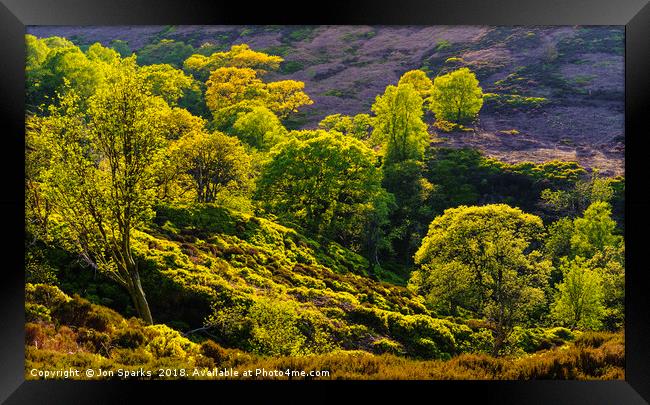 Looking down at Black Clough Framed Print by Jon Sparks