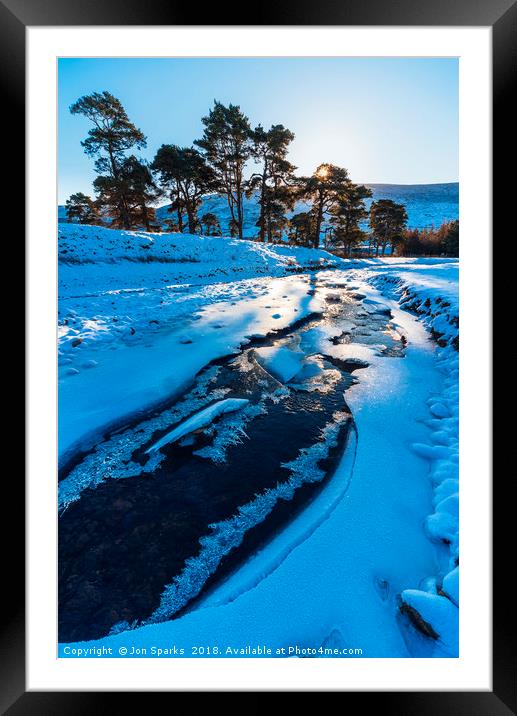 Ice on the Marshaw Wyre Framed Mounted Print by Jon Sparks