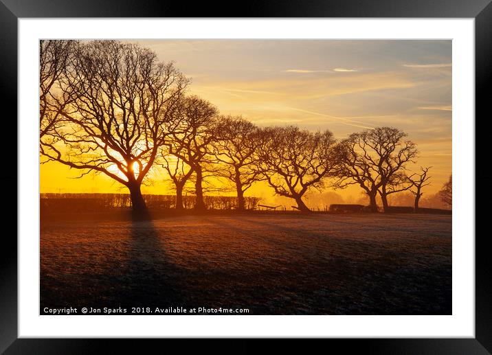 Mist and frost near Garstang 2 Framed Mounted Print by Jon Sparks
