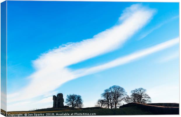 Clouds over Greenhalgh Castle Canvas Print by Jon Sparks