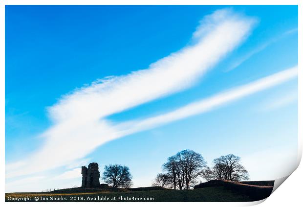 Clouds over Greenhalgh Castle Print by Jon Sparks