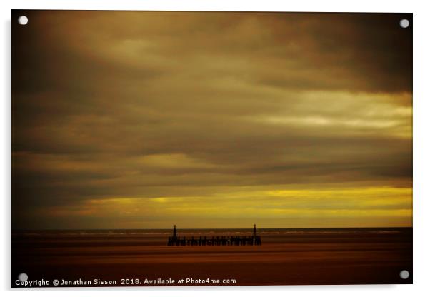 Storm Approaching St Annes Acrylic by Jonathan Sisson
