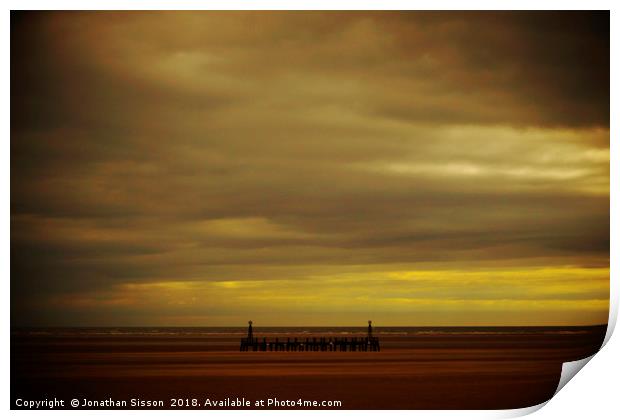 Storm Approaching St Annes Print by Jonathan Sisson