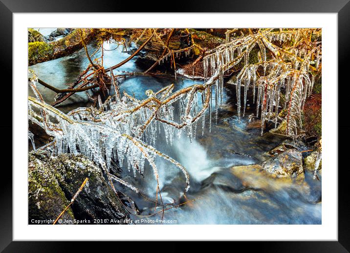 Icicles, Selside Beck Framed Mounted Print by Jon Sparks