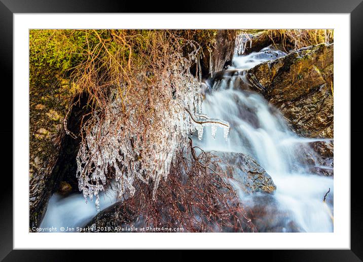 Selside Beck Icicles Framed Mounted Print by Jon Sparks