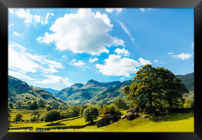 Langdale Pikes from Copt Howe 2 Framed Print by Jon Sparks