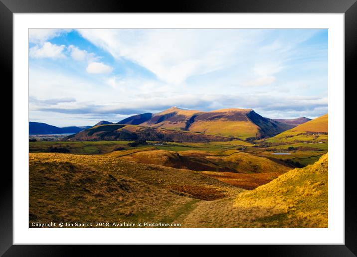 Skiddaw from Naddle Fell Framed Mounted Print by Jon Sparks