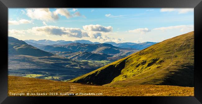 Between Souther Fell and Blencathra Framed Print by Jon Sparks