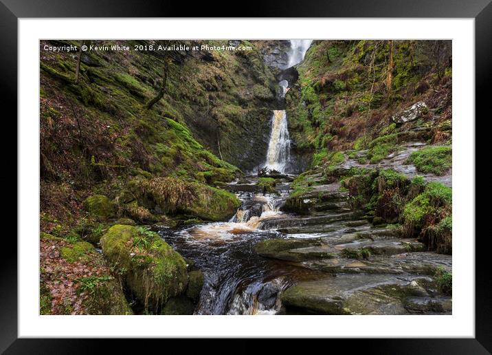 Pistyll Waterfall Wales Framed Mounted Print by Kevin White