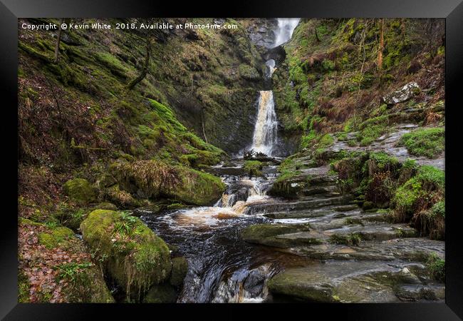 Pistyll Waterfall Wales Framed Print by Kevin White