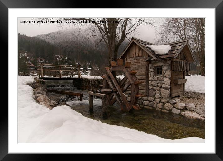 Winter Water Mill At Lake Jasna Framed Mounted Print by rawshutterbug 