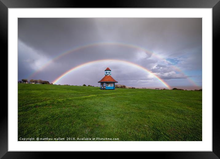 Double Rainbow Over Frinton On Sea Framed Mounted Print by matthew  mallett