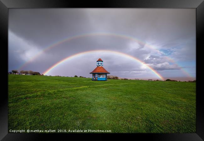 Double Rainbow Over Frinton On Sea Framed Print by matthew  mallett