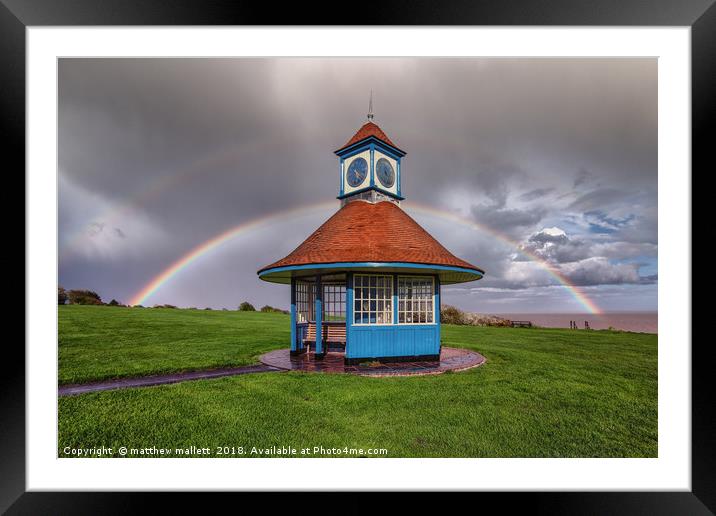 Rainbows Over Frinton Clocktower Framed Mounted Print by matthew  mallett