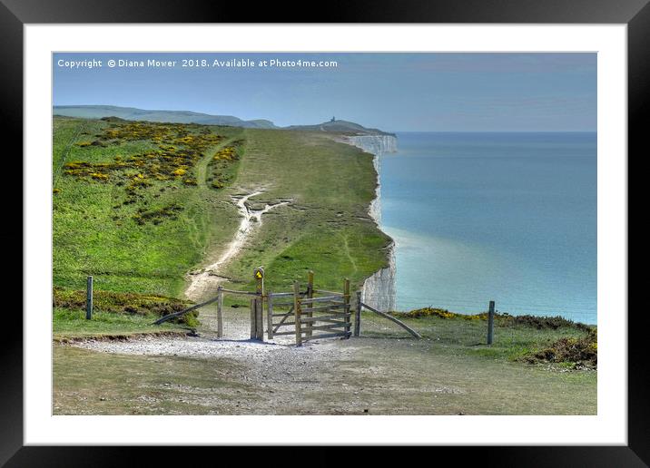 Walking the Seven Sisters Framed Mounted Print by Diana Mower