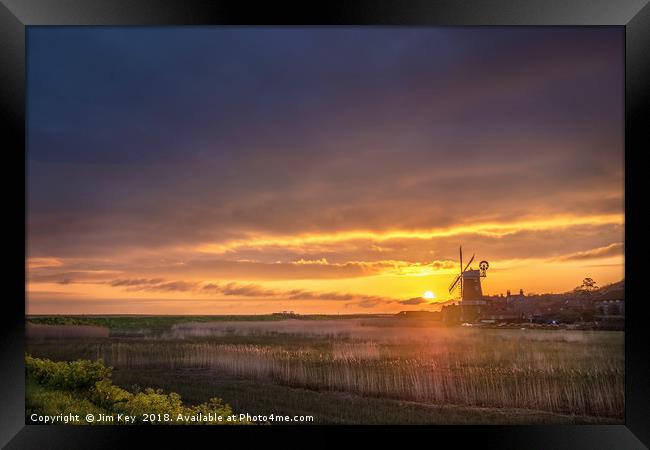 Golden Sunrise Over Cley Next the Sea Framed Print by Jim Key