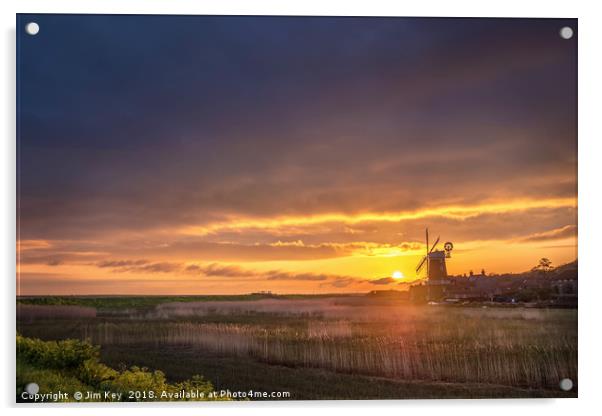 Golden Sunrise Over Cley Next the Sea Acrylic by Jim Key