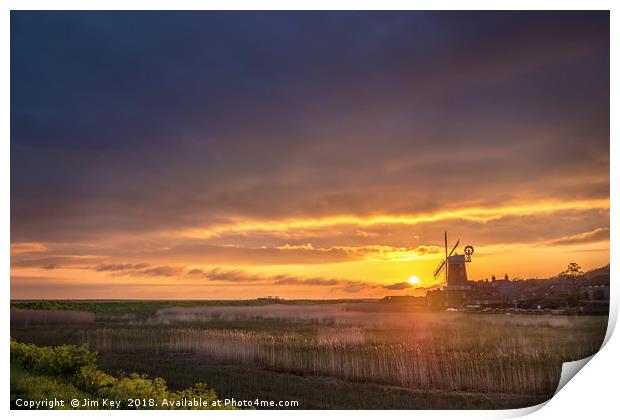 Golden Sunrise Over Cley Next the Sea Print by Jim Key