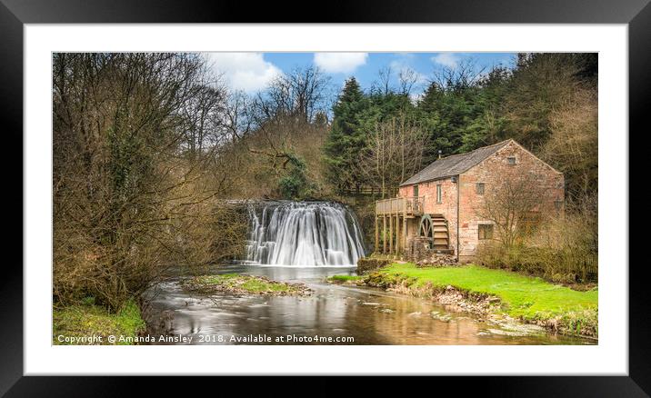 Majestic Rutter Force Waterfall Framed Mounted Print by AMANDA AINSLEY