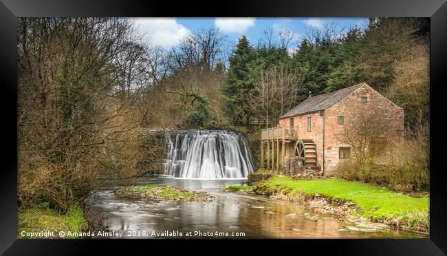 Majestic Rutter Force Waterfall Framed Print by AMANDA AINSLEY