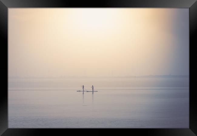 Paddle boarder at West Mersea Framed Print by Mark Harrop