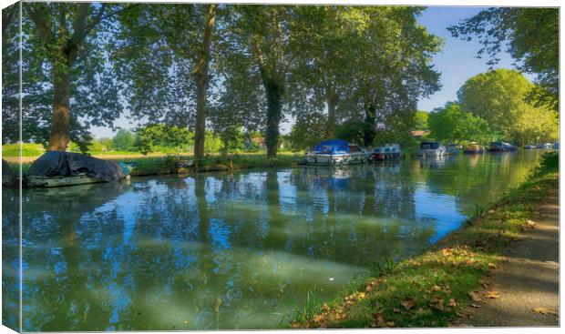 Canal Lateral South West France . Canvas Print by Irene Burdell