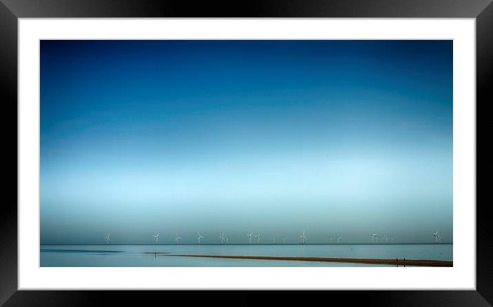 Whitstable Beach windfarm Framed Mounted Print by David French