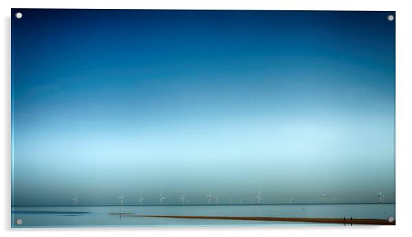 Whitstable Beach windfarm Acrylic by David French