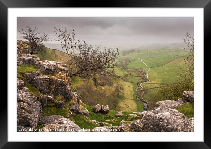 Stormy Malham Framed Mounted Print by Gary Clarricoates