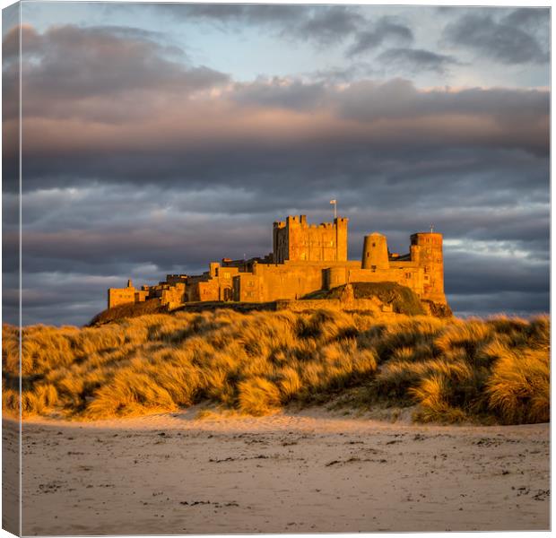 Sunset at Bamburgh Castle Canvas Print by Naylor's Photography