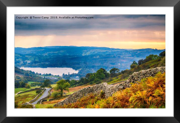 Windermere from Kirkstone Framed Mounted Print by Trevor Camp