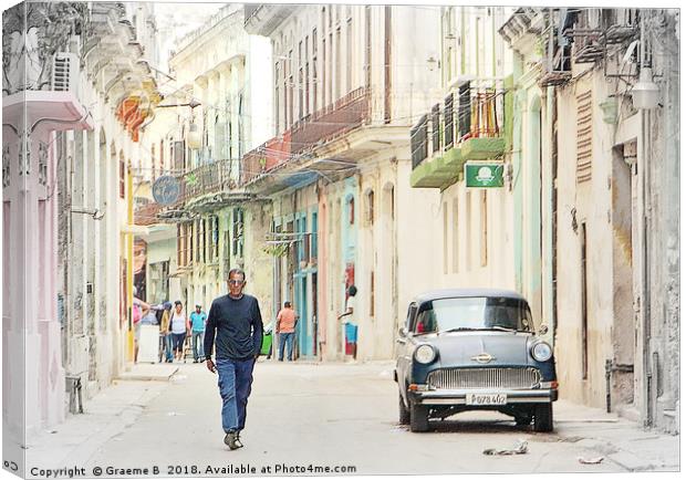 Cuban Street Life Canvas Print by Graeme B