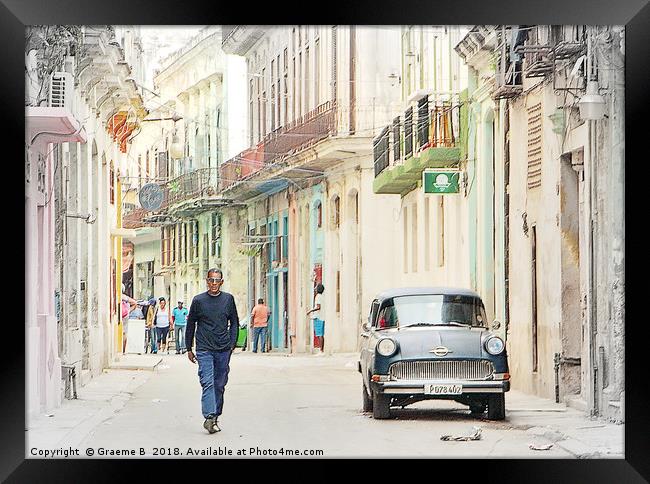 Cuban Street Life Framed Print by Graeme B