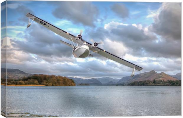 Catilina over Derwent Water Canvas Print by David Stanforth