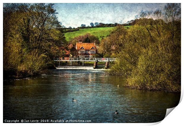 Over The Thames To Streatley Print by Ian Lewis