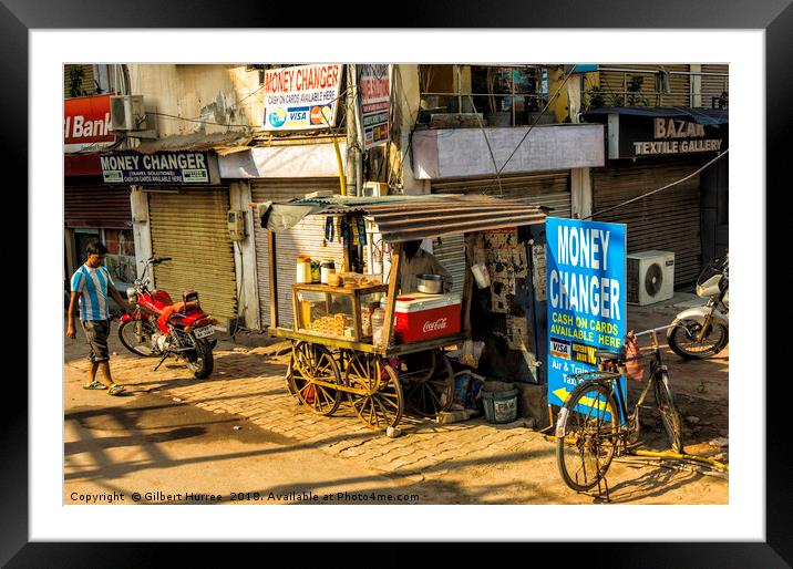 India's Vibrant Backstreet Vista Framed Mounted Print by Gilbert Hurree