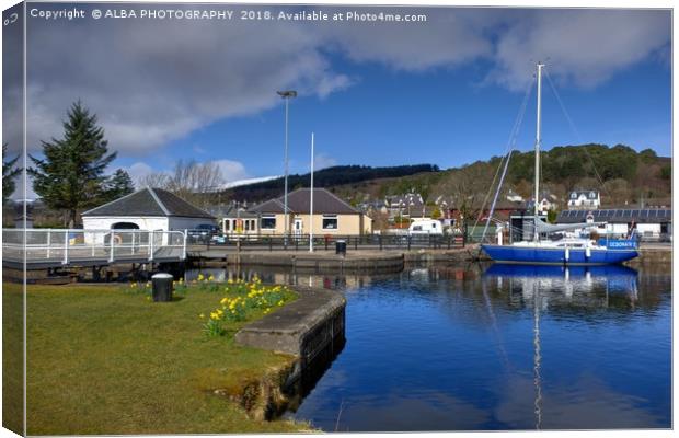 Caledonian Canal, Corpach, Scotland Canvas Print by ALBA PHOTOGRAPHY