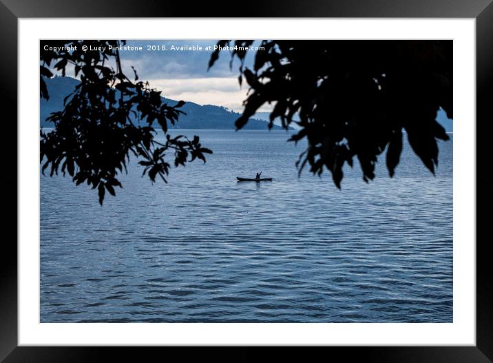 Twilight on Lake Toba, Sumatra Framed Mounted Print by Lucy Pinkstone