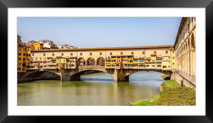 Ponte Vecchio or Old Bridge Framed Mounted Print by Roger Green