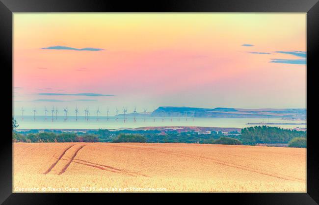 Soft Summer Twilight over Tees Bay Framed Print by Trevor Camp