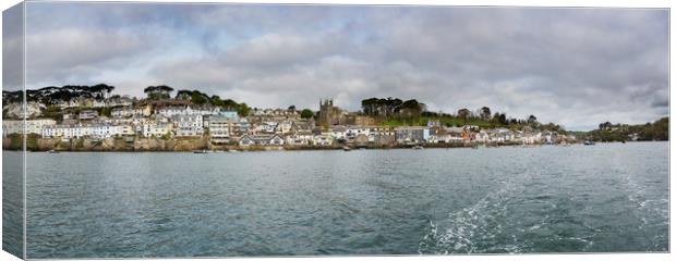 Fowey Cornwall Panorama from ferry Canvas Print by Maggie McCall