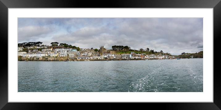 Fowey Cornwall Panorama from ferry Framed Mounted Print by Maggie McCall