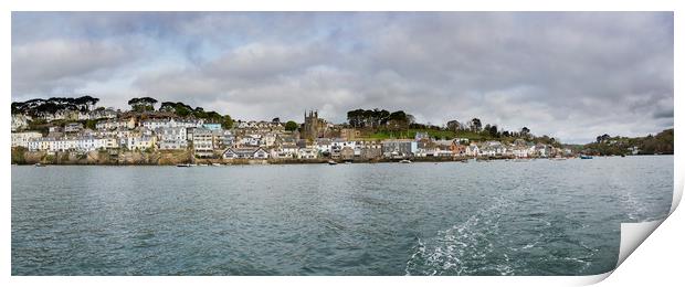 Fowey Cornwall Panorama from ferry Print by Maggie McCall