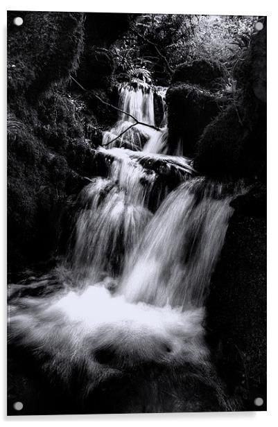 Black & white waterfall Acrylic by Rob Hawkins
