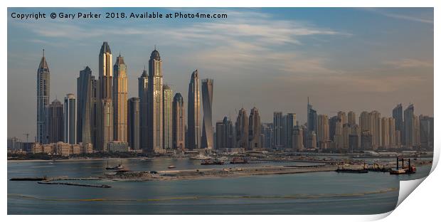 Dubai Marina Skyline Print by Gary Parker