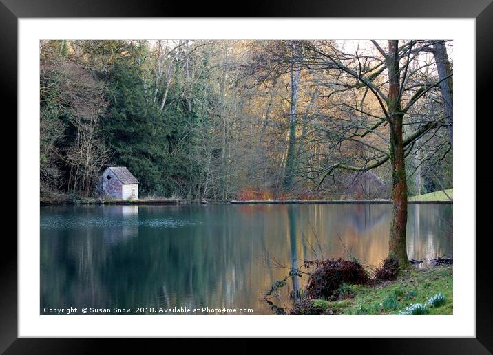 Cotswolds Lake Framed Mounted Print by Susan Snow