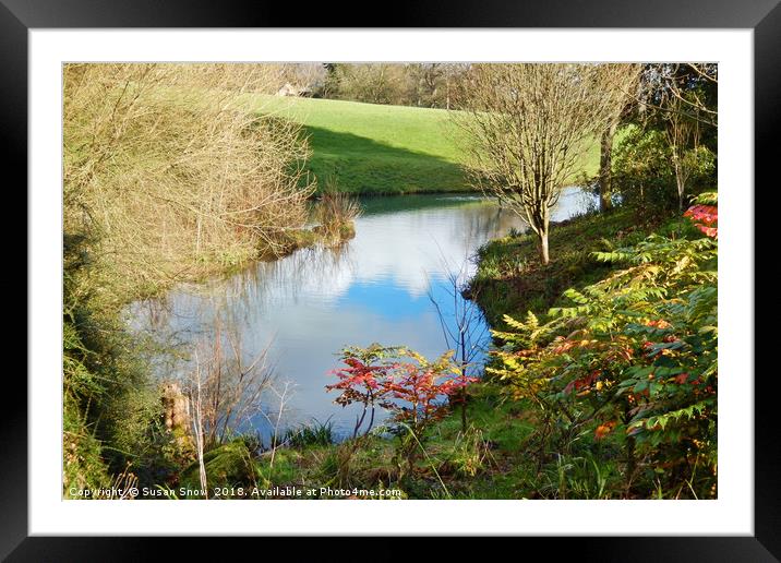 Coombe Hill Canal and Meadows Framed Mounted Print by Susan Snow