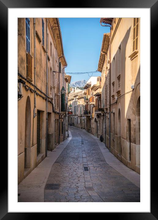 Best street in Pollença? Framed Mounted Print by Perry Johnson