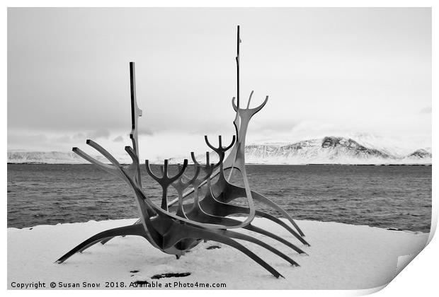 The Sun Voyager Sculpture, Reykjavic Print by Susan Snow